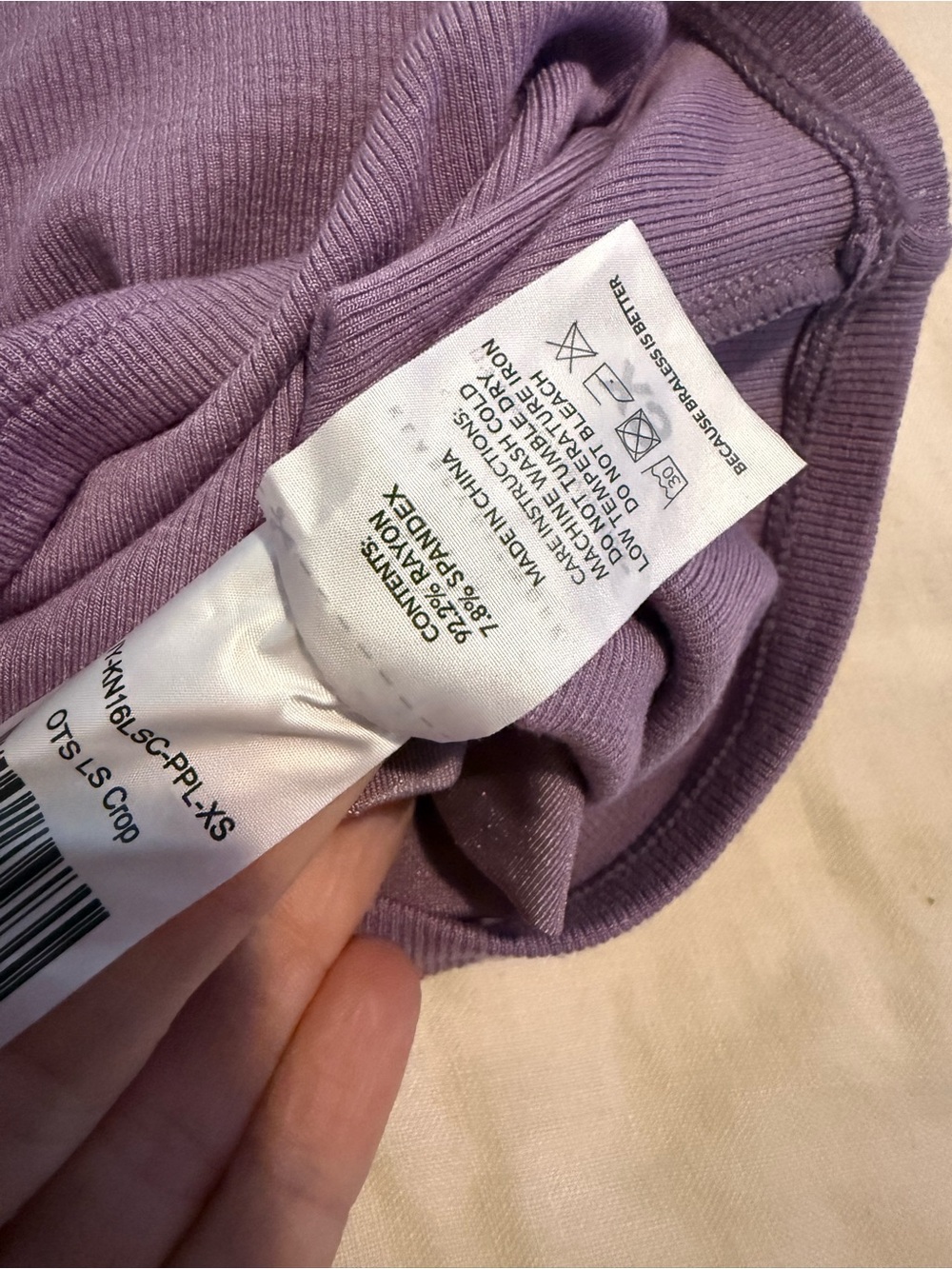 KN Purple Off-Shoulder Long Sleeve Women's Top EUC 1358 - Picture 9 of 10